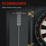 SPORTNOW Bristle Dartboard with Cabinet, 6 Steel Tip Darts, Cabinet