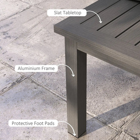 Outsunny 100cm x 60cm Aluminium Outdoor Coffee Table - Brown