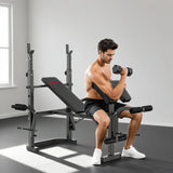 SPORTNOW Multi-Exercise Adjustable Weight Bench with Bench Press Rack