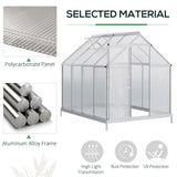 Outsunny 190 x 253 cm Walk-In Polycarbonate Greenhouse - Silver-Tone