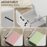 HOMCOM 3-Drawer Filing Cabinet with Lock - White