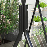 Outsunny Three-Seater Garden Swing Chair, with Adjustable Canopy - Green
