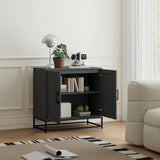 HOMCOM Modern Sideboard, Freestanding Sideboard Storage Cabinet with Adjustable Shelf and 2 Doors for Living Room, Grey
