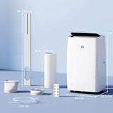 HOMCOM Portable Air Conditioner 14000 BTU, 4-in-1 Air Conditioning Unit, Dehumidifier, Cooling, Fan, Sleep Mode with 2 Speeds, Remote, LED Display, 24H Timer, Window Kit, Child Lock, 40m2, Cream