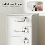 HOMCOM Three Drawer Wood-Effect Filing Cabinet - White