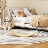 AIYAPLAY Wooden Balance Board for Kids, Wobble Board with Silent Felt for Sensory Play, Orange