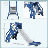AIYAPLAY 3 in 1 Baby Slide for Indoor Use with Climber, Basketball Hoop, Basketball, for Ages 18-36 Months - Blue