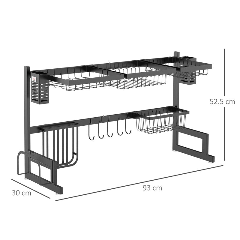 HOMCOM 93cm Modular Over-Sink Drying Rack