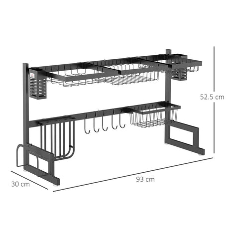 HOMCOM 93cm Modular Over-Sink Drying Rack