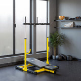 SPORTNOW Vertical Leg Press Machine with Adjustable Leg, Back and Head Positions, 2" Olympic Plate Compatible, Yellow