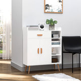 HOMCOM Sideboard, Side Cabinet, Floor Cupboard with Storage Drawer for Hallway, Kitchen, Bedroom, Living Room, White