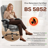 HOMCOM Office Chair with 6-Point Vibration Massage and Heat, Executive Computer Desk Chair with High Back, Reclining, Grey