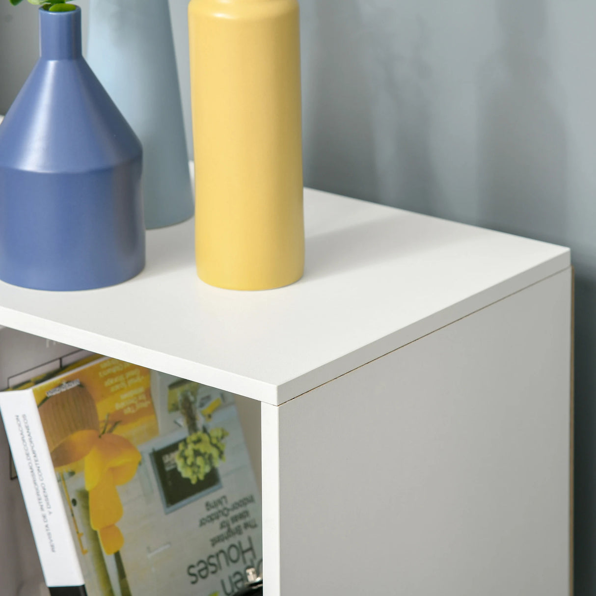 HOMCOM 3-tier 9 Cubes Storage Unit Particle Board Cupboard Bookcase Organiser Home Office Shelves, White