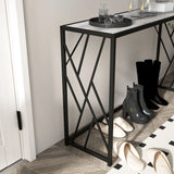 HOMCOM Console Table, Industrial Sofa Table with Metal Frame for Living Room, Hallway, 120 cm, Grey