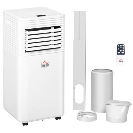 HOMCOM 9000 BTU Portable Air Conditioner for Cooling Dehumidifier Fan, Air Conditioning Unit for Room up to 18m², with Remote, 24H Timer, Window Mount Kit, R290, A Energy Efficiency, 1122W