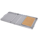 Outsunny Aluminium MDF-Top 4ft Folding Portable Outdoor Table Silver