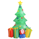 HOMCOM 5ft Inflatable Christmas Tree Xmas Air Blown Holiday Decoration LED Lawn Yard Outdoor Ornaments