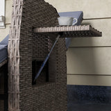 Outsunny 148 Reclining Rattan Garden Armchair, with Footrest - Brown/Grey