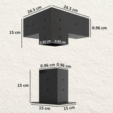 Outsunny Pergola Kit, DIY Pergola Brackets with 3-Way Pergola Corner Brackets and Post Base for 4" x 4" (Actual 3.6" x 3.6") Lumber, 8 PCS Includes Screws