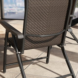 Outsunny Set of Four Folding Garden Chairs, with Seven-Position Adjustable Backs, Dark Brown
