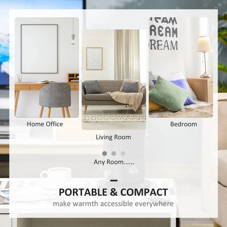 HOMCOM 2000W Electric Heater, PTC Ceramic Portable Fan Heater with Overheating & Tip-Over Protection, 8H Timer, 45 Oscillating Heater for Home, Office, Study, Bedroom