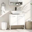 HOMCOM Bathroom Vanity Unit, Under Sink Storage Cabinet with Soft-Close Doors for Basin without or with Pedestal, White