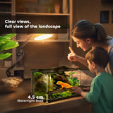 PawHut Reptile Glass Terrarium with Stone Background, Front Ventilation, Escape-Proof Knob Lock, 30 x 20 x 20 cm, Black