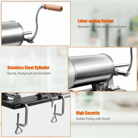 4.8L Sausage Stuffer Maker Meat Filler Machine