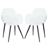 Set of 2 Modern Plastic Leisure Side Chair with Curved Armrests