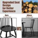 Set of 2 Vintage Windsor Wood Chair with Spindle Back for Dining Room-Black
