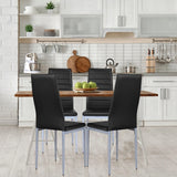 Set of 4 Chairs with High Backrest for Dining Room/Restaurant-Black