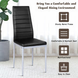 Set of 4 Chairs with High Backrest for Dining Room/Restaurant-Black