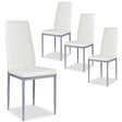Set of 4 Chairs with High Backrest for Dining Room/Restaurant-White