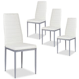 Set of 4 Chairs with High Backrest for Dining Room/Restaurant-White