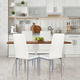 Set of 4 Chairs with High Backrest for Dining Room/Restaurant-White