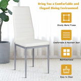 Set of 4 Chairs with High Backrest for Dining Room/Restaurant-White