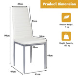 Set of 4 Chairs with High Backrest for Dining Room/Restaurant-White