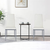 Set of 4 Chairs with High Backrest for Dining Room/Restaurant-White