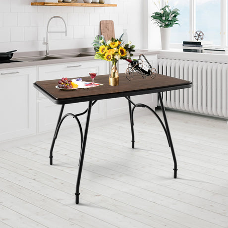 5 Piece Dining Table Set with Metal Frame for Kitchen/Dining Room