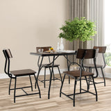 5 Piece Dining Table Set with Metal Frame for Kitchen/Dining Room