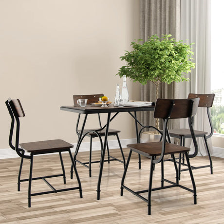 5 Piece Dining Table Set with Metal Frame for Kitchen/Dining Room