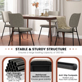 Set of 2 Modern Armless Dining Chairs with Linen Fabric-Gray