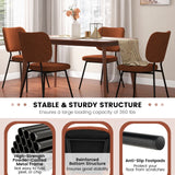 Set of 2 Modern Armless Dining Chairs with Linen Fabric-Orange