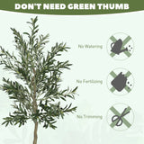 HOMCOM Set of Two Silk Leaf Artificial Olive Trees