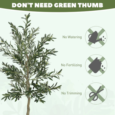 HOMCOM Set of Two Silk Leaf Artificial Olive Trees