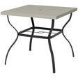 Outsunny Four-Seater Steel Garden Table, with Parasol Hole - Grey/Black