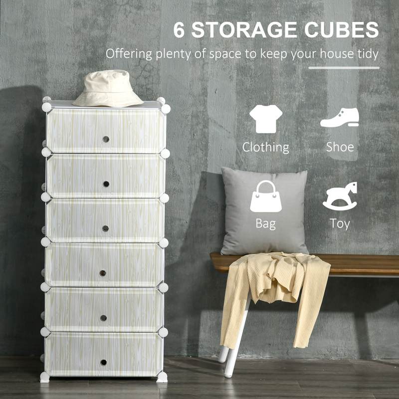 HOMCOM Six Cube Modular Storage Storage Unit - White