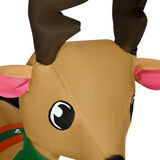 HOMCOM 4ft Christmas Inflatable Santa Claus Sledge Sleigh Reindeer Blow Up Decoration Xmas Dcor for Garden