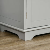 HOMCOM Sideboard with Rubberwood Top and Adjustable Shelves for Dining Room, Kitchen - Grey