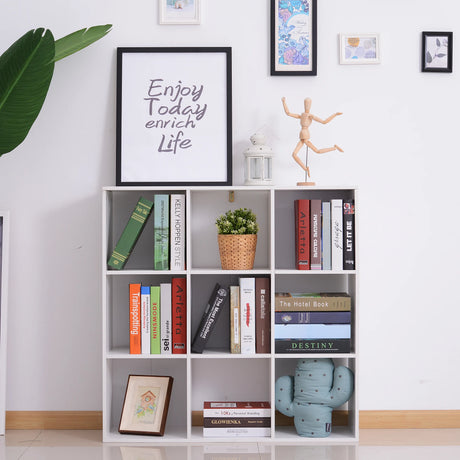 HOMCOM Nine-Cube Storage Shelf - White